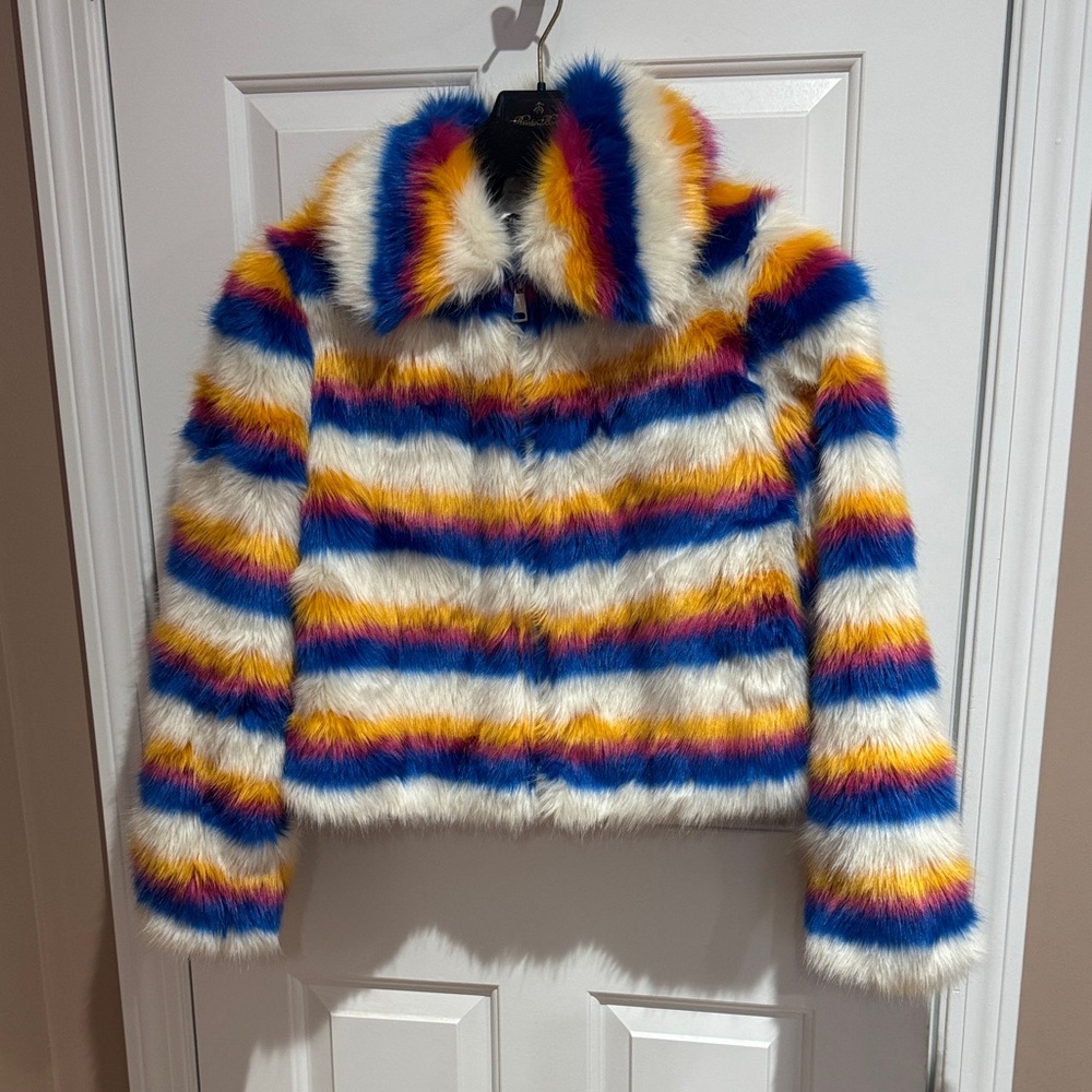 Forever 21 Kids Multicolor Striped Puffer Jacket